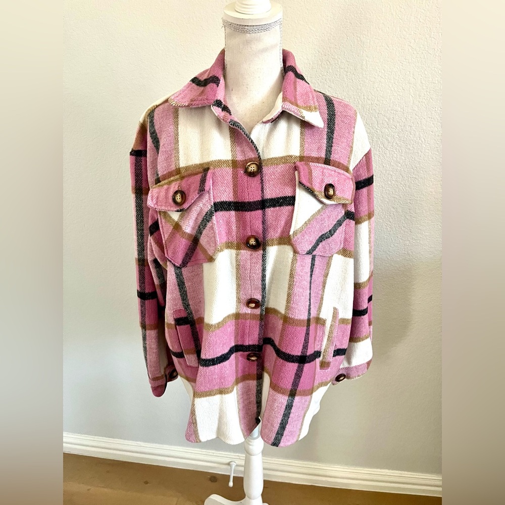 Plaid Button-Up Women Top